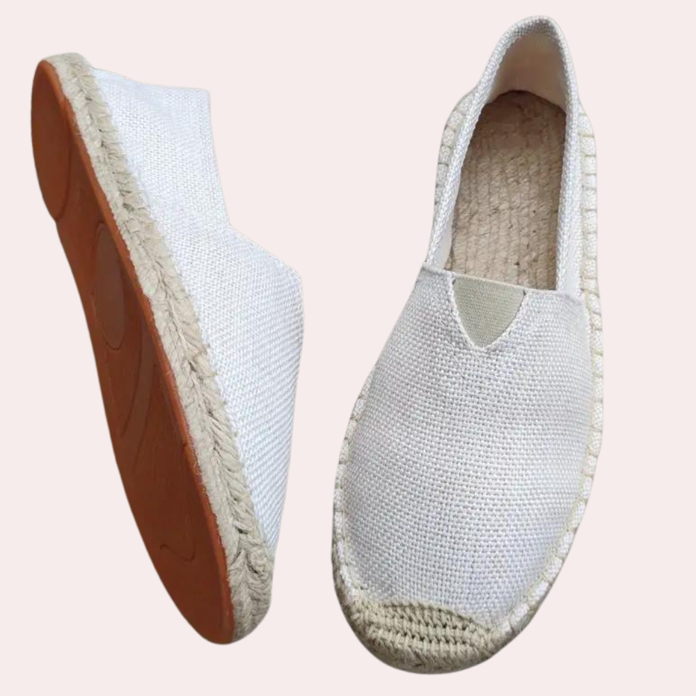 Men's Espadrilles - Slip-On - Summer - Canvas Loafers - Canvas Shoes-Men Summer Shoes-Chaps of London-White-39-Chaps of London