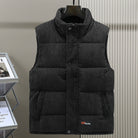 Men's Gilet - Corduroy - Sleeveless - Bodywarmer - Puffer Vest-Men Vest-Chaps of London-Black-S-Chaps of London
