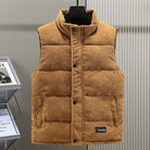 Men's Gilet - Corduroy - Sleeveless - Bodywarmer - Puffer Vest-Men Vest-Chaps of London-Brown-S-Chaps of London