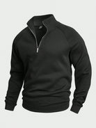 Men's Half Zip Pullover | Warm | Winter | Sweatshirt | Men's Quarter Zip Sweaters-Men's Half-Zip Sweater-Chaps of London-Black-S-Chaps of London