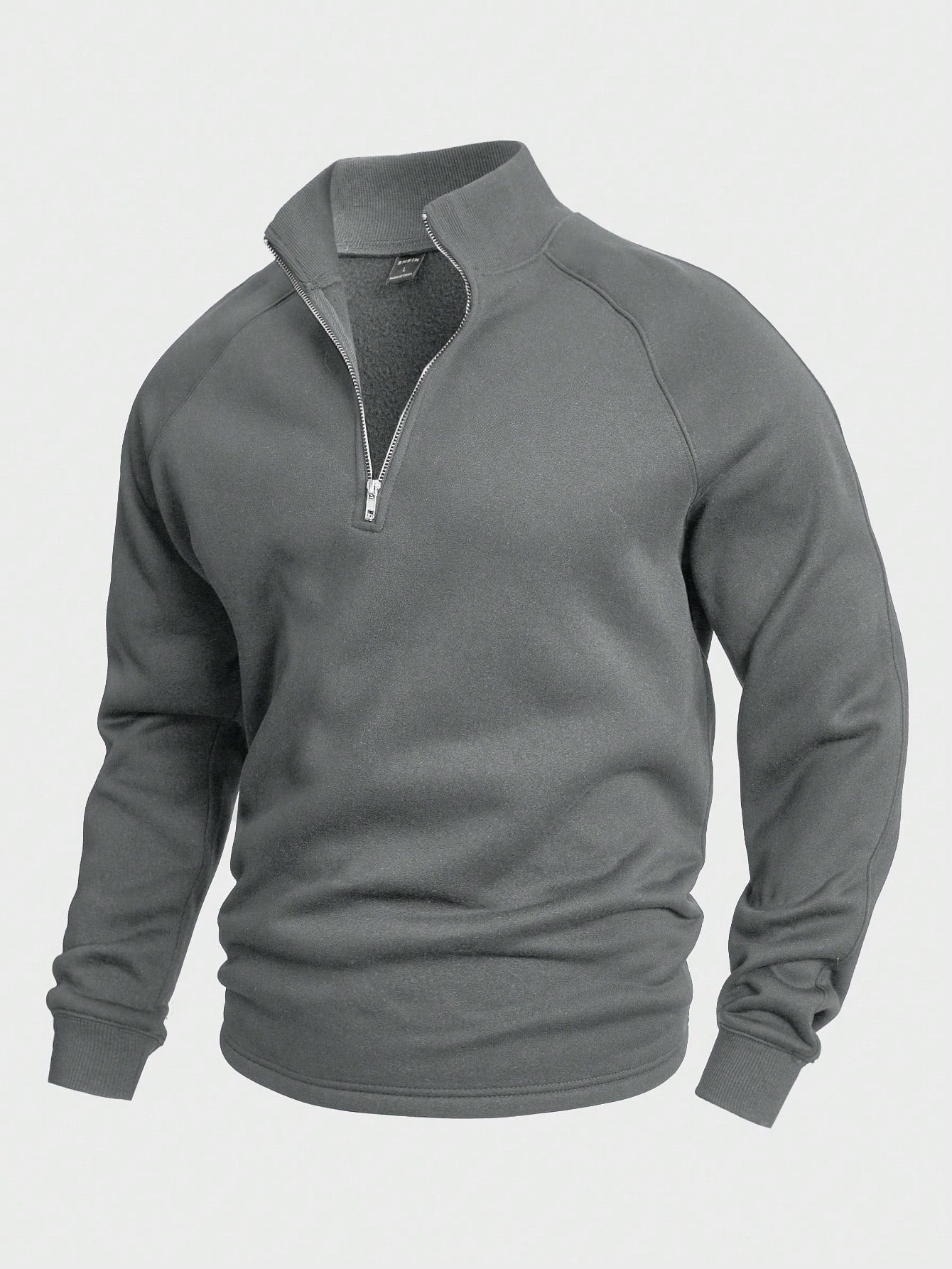 Men's Half Zip Pullover | Warm | Winter | Sweatshirt | Men's Quarter Zip Sweaters-Men's Half-Zip Sweater-Chaps of London-Gray-S-Chaps of London