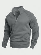 Men's Half Zip Pullover | Warm | Winter | Sweatshirt | Men's Quarter Zip Sweaters-Men's Half-Zip Sweater-Chaps of London-Gray-S-Chaps of London