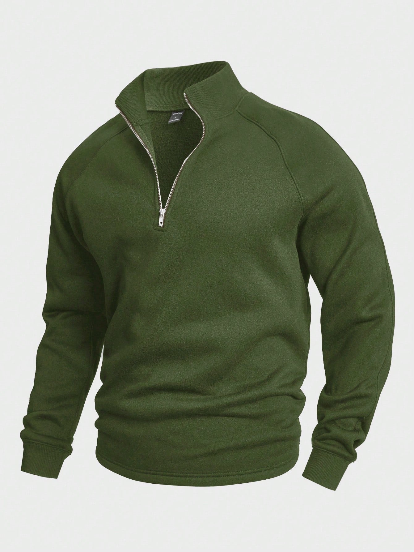 Men's Half Zip Pullover | Warm | Winter | Sweatshirt | Men's Quarter Zip Sweaters-Men's Half-Zip Sweater-Chaps of London-Green-S-Chaps of London