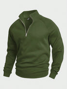 Men's Half Zip Pullover | Warm | Winter | Sweatshirt | Men's Quarter Zip Sweaters-Men's Half-Zip Sweater-Chaps of London-Green-S-Chaps of London