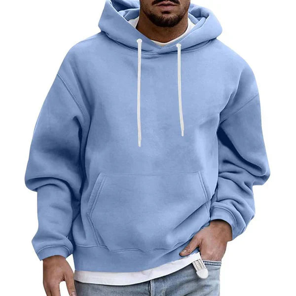 Men's Hoodie | Comfy | Pocket | Pullover Hoodie | Men's Clothing-Men Sweaters-Chaps of London-Light Blue-M-Chaps of London