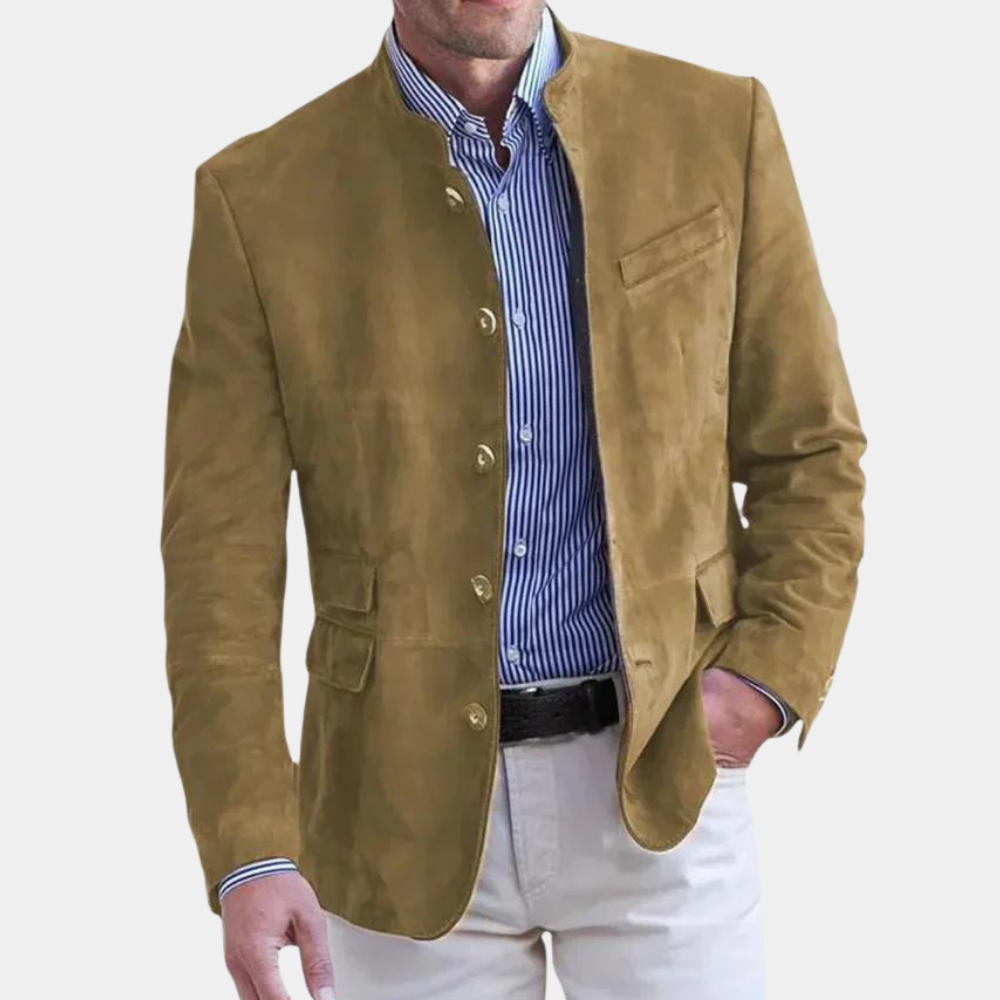 Men's Jacket | Business Casual | Single Breasted | Blazer Jacket | Men's Blazer-Men Winter Jacket-Chaps of London-Brown-S-Chaps of London