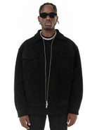 Men's Jacket - Pockets - Zipped Up - Cargo Jacket - Autumn Jacket-Chaps of London-Black-M-Chaps of London