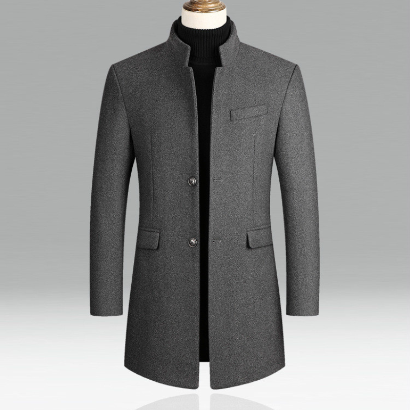 Men's Jacket - Single breasted - Elegant - Winter jacket - Wool jacket-Chaps of London-Gray-M-Chaps of London