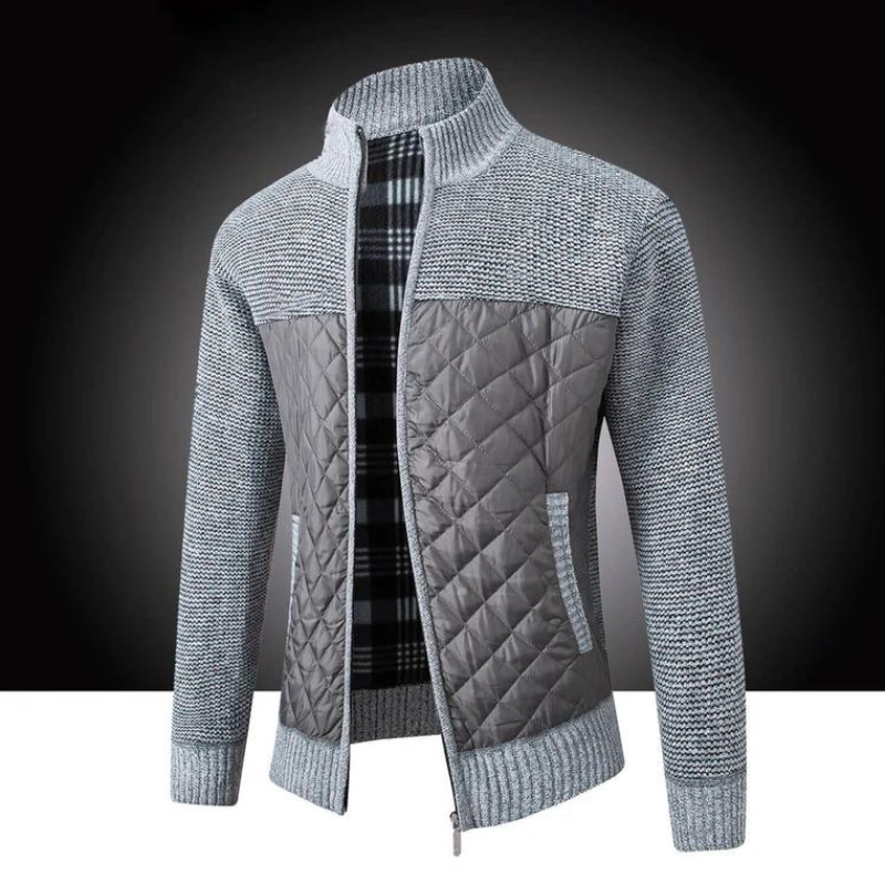 Men's Jacket | Zip-Up | Lightweight | Quilted Jacket | Autumn Jacket-Chaps of London-Light Gray-M-Chaps of London