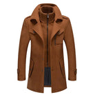 Men's Jacket - Zip-Up - Single Breasted - Woolen Coat - Winter Jacket-Jacket-Chaps of London-Brown-M-Chaps of London