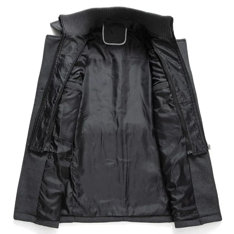 Men's Jacket - Zip-Up - Single Breasted - Woolen Coat - Winter Jacket-Jacket-Chaps of London-Chaps of London