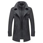 Men's Jacket - Zip-Up - Single Breasted - Woolen Coat - Winter Jacket-Jacket-Chaps of London-Gray-M-Chaps of London