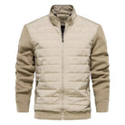Men's Jacket | Zip-Up | Stand Up Collar | Quilted Jacket | Bomber Jacket-Chaps of London-Beige-S-Chaps of London