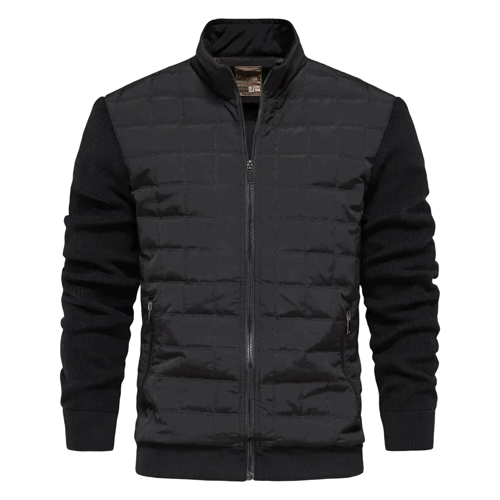 Men's Jacket | Zip-Up | Stand Up Collar | Quilted Jacket | Bomber Jacket-Chaps of London-Black-S-Chaps of London