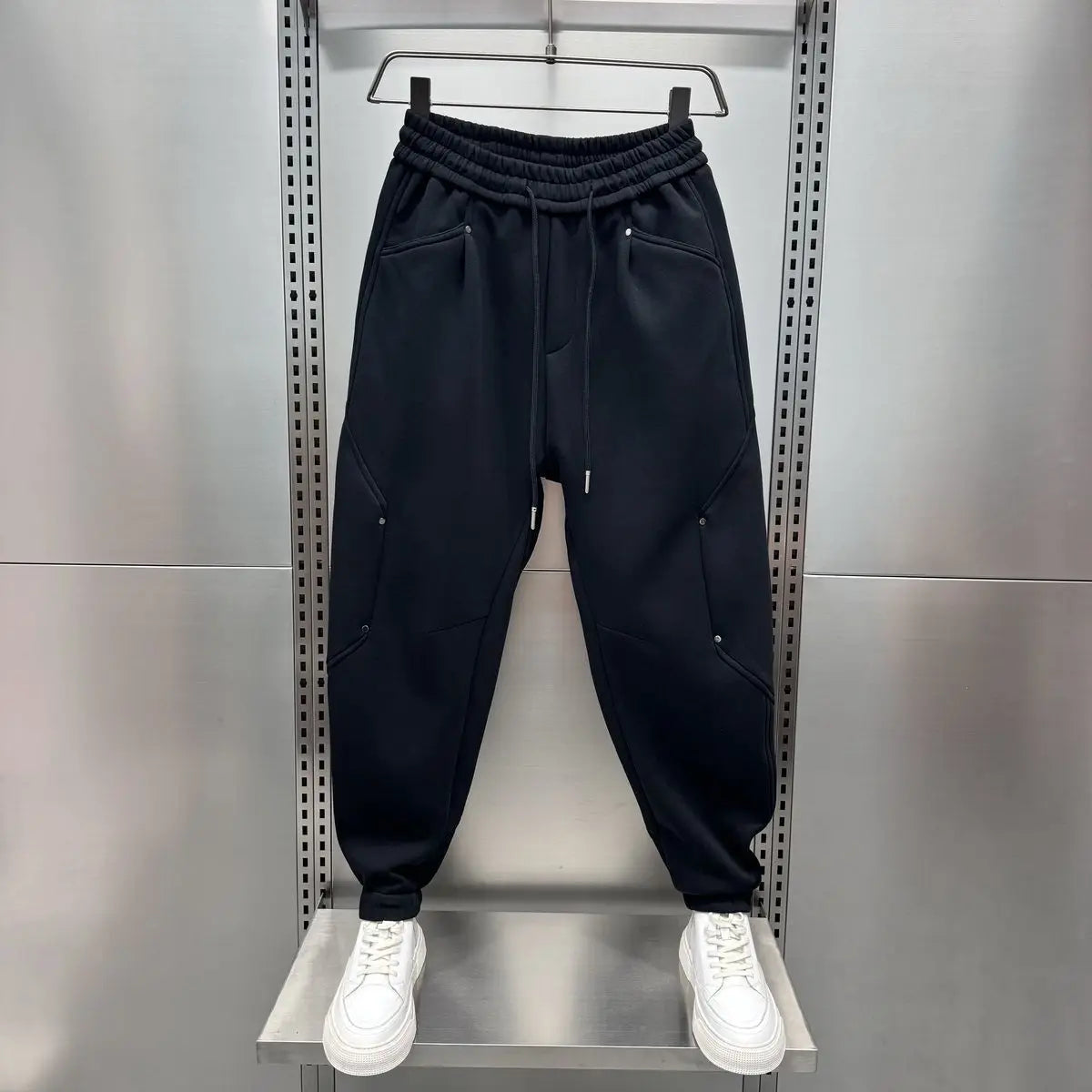 Men's Joggers | Comfy | Elastic Waist | Baggy Joggers | Sweatpants-Men's Joggers-Chaps of London-Black-S-Chaps of London