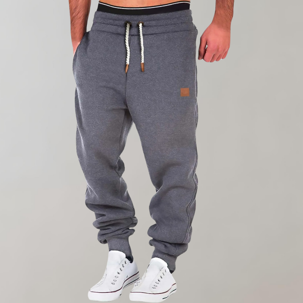 Men's Joggers | Drawstring | Elastic Waist | Leisure Pants | Men's Sweatpants-Chaps of London-Dark Gray-M-Chaps of London
