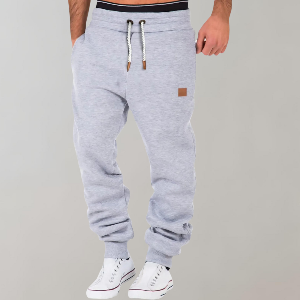 Men's Joggers | Drawstring | Elastic Waist | Leisure Pants | Men's Sweatpants-Chaps of London-Gray-M-Chaps of London