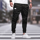 Men's Joggers | Drawstring | Leisure | Cargo Pants | Men's Trousers-Chaps of London-Black-M-Chaps of London