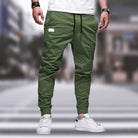 Men's Joggers | Drawstring | Leisure | Cargo Pants | Men's Trousers-Chaps of London-Green-M-Chaps of London