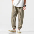 Men's Joggers - Leisure - Lightweight - Drawstring Pants - Men's Pants-Chaps of London-Khaki-S-Chaps of London