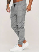 Men's Joggers | Plaid | Elastic Waist | Track Pants | Men's Pants-Men Pants-Chaps of London-Chaps of London