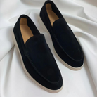 Men's Loafers - Faux Suede - Slip-On - Suede Loafers - Men's Shoes-Chaps of London-Black-38-Chaps of London