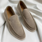 Men's Loafers - Faux Suede - Slip-On - Suede Loafers - Men's Shoes-Chaps of London-Khaki-38-Chaps of London