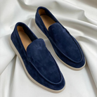 Men's Loafers - Faux Suede - Slip-On - Suede Loafers - Men's Shoes-Chaps of London-Navy Blue-38-Chaps of London