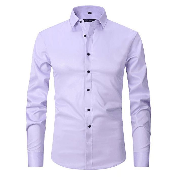 Men's Non Iron Shirt - Wrinkle Free - Button-Up - Dress Shirt - Oxford Shirt-Chaps of London-Light Purple-S-Chaps of London