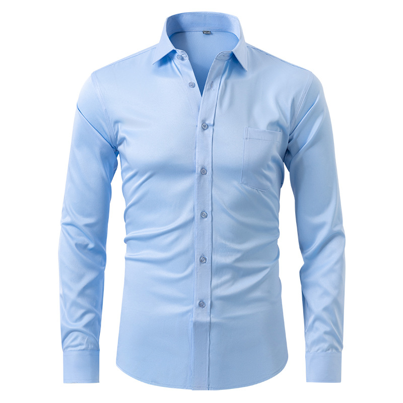 Men's Non Iron Shirt - Wrinkle Free - Button-Up - Dress Shirt - Oxford Shirt-Chaps of London-Sky Blue-S-Chaps of London