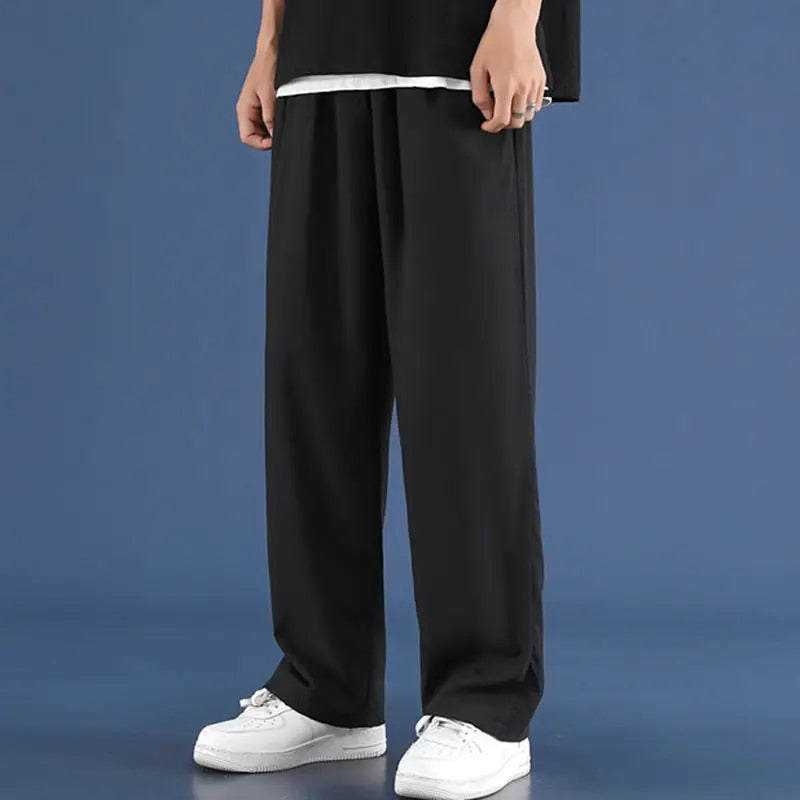 Men's Pants | Casual | Loose Fit | Straight Leg Pants | Wide Leg Joggers-Chaps of London-Black-M-Chaps of London