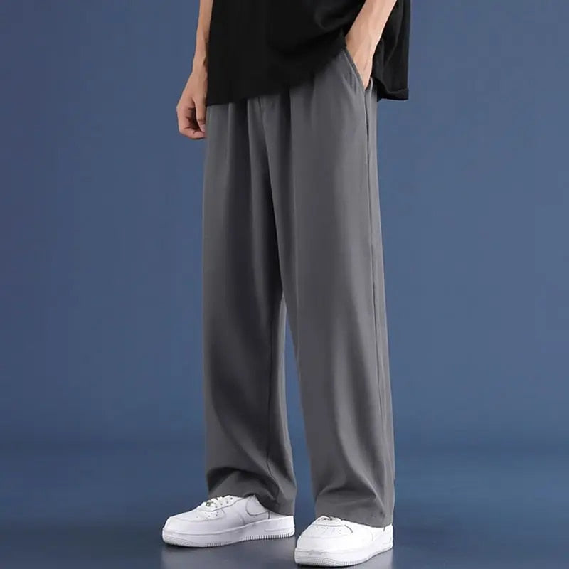 Men's Pants | Casual | Loose Fit | Straight Leg Pants | Wide Leg Joggers-Chaps of London-Dark Grey-M-Chaps of London