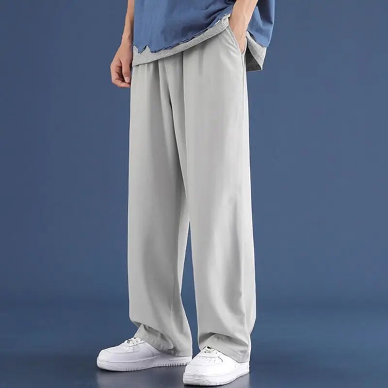 Men's Pants | Casual | Loose Fit | Straight Leg Pants | Wide Leg Joggers-Chaps of London-Grey-M-Chaps of London