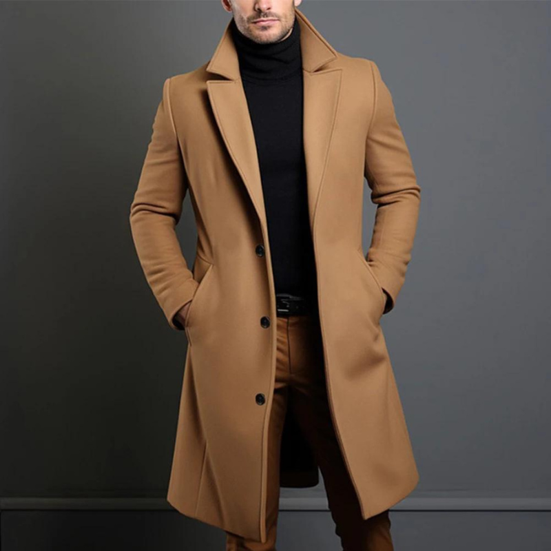 Men's Pepin Long Spring Trench Coat-Jackets-Chaps of London-Coffee-XS-Chaps of London