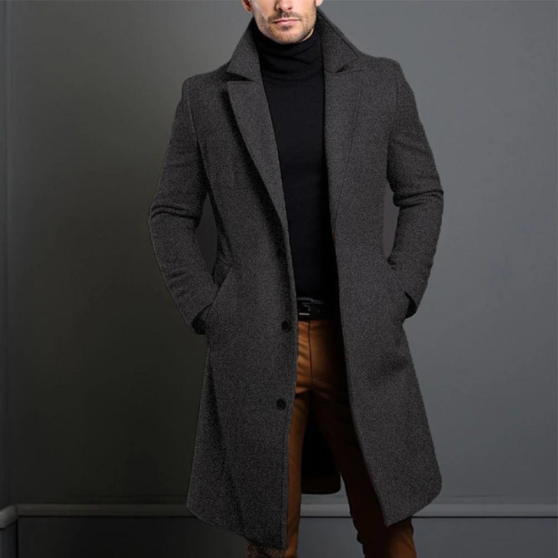 Men's Pepin Long Spring Trench Coat-Jackets-Chaps of London-Gray-XS-Chaps of London