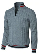 Men's Quarter Zip Sweaters | Cable Knit | Knitted | Polo Jumper | Half Zip Jumper for Men-Chaps of London-Chaps of London