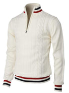 Men's Quarter Zip Sweaters | Cable Knit | Knitted | Polo Jumper | Half Zip Jumper for Men-Chaps of London-Chaps of London
