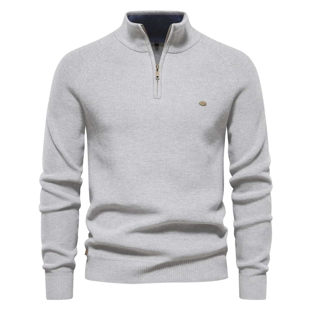 Men's Quarter Zip Sweaters | Long Sleeve | Knitted | Polo Sweater | Men's Half Zip Jumper-Tops-Chaps of London-Chaps of London