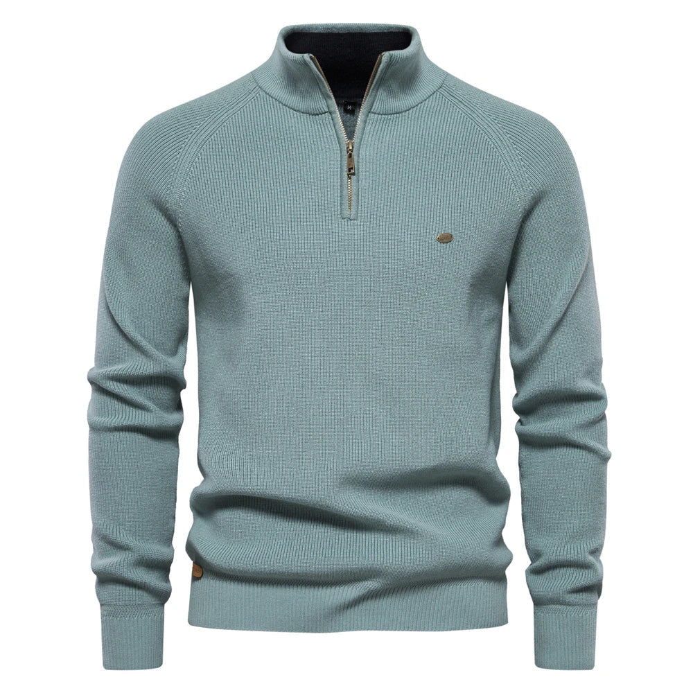 Men's Quarter Zip Sweaters | Long Sleeve | Knitted | Polo Sweater | Men's Half Zip Jumper-Tops-Chaps of London-Chaps of London