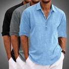 Men's Shirt - Half Button - Long Sleeve - Casual Shirt - Polo Shirt-Chaps of London-Chaps of London