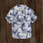 Men's Shirt | Printed | Lightweight | Button-Up Shirt | Short Sleeve Shirts-Chaps of London-Blue-S-Chaps of London