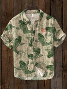 Men's Shirt | Printed | Lightweight | Button-Up Shirt | Short Sleeve Shirts-Chaps of London-Green-S-Chaps of London