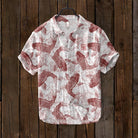 Men's Shirt | Printed | Lightweight | Button-Up Shirt | Short Sleeve Shirts-Chaps of London-Red-S-Chaps of London