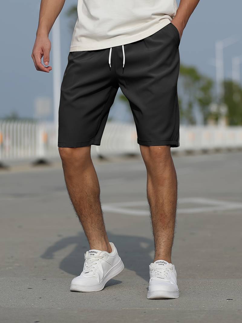 Men's Shorts - Casual Drawstring Long Summer Shorts for Men-Shorts-Chaps of London-Black-XS-Chaps of London