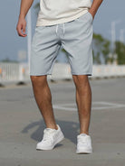 Men's Shorts - Casual Drawstring Long Summer Shorts for Men-Shorts-Chaps of London-Gray-XS-Chaps of London