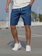 Men's Shorts - Casual Drawstring Long Summer Shorts for Men-Shorts-Chaps of London-Navy Blue-XS-Chaps of London
