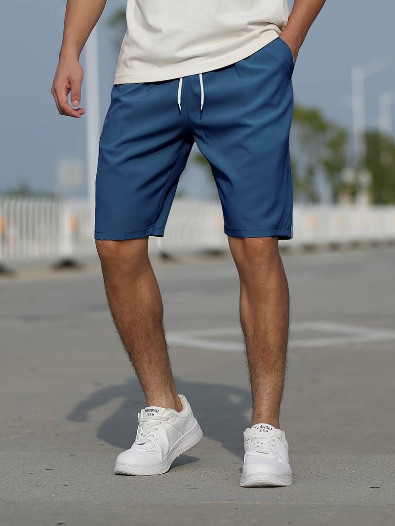 Men's Shorts - Casual Drawstring Long Summer Shorts for Men-Shorts-Chaps of London-Navy Blue-XS-Chaps of London