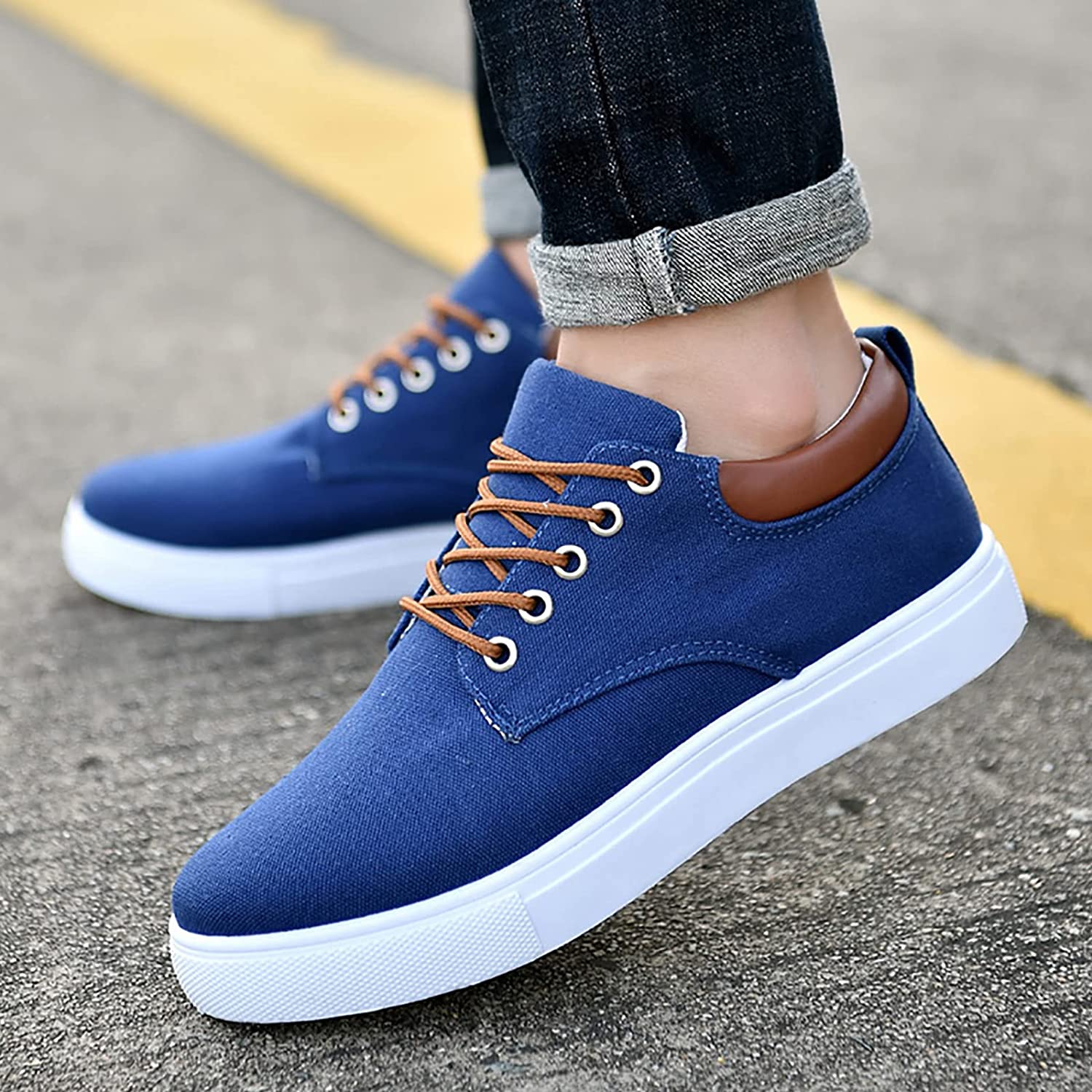 Men's Sneakers - Casual - Comfortable - Slip-On Sneakers - Men's Shoes-Chaps of London-Blue-39-Chaps of London