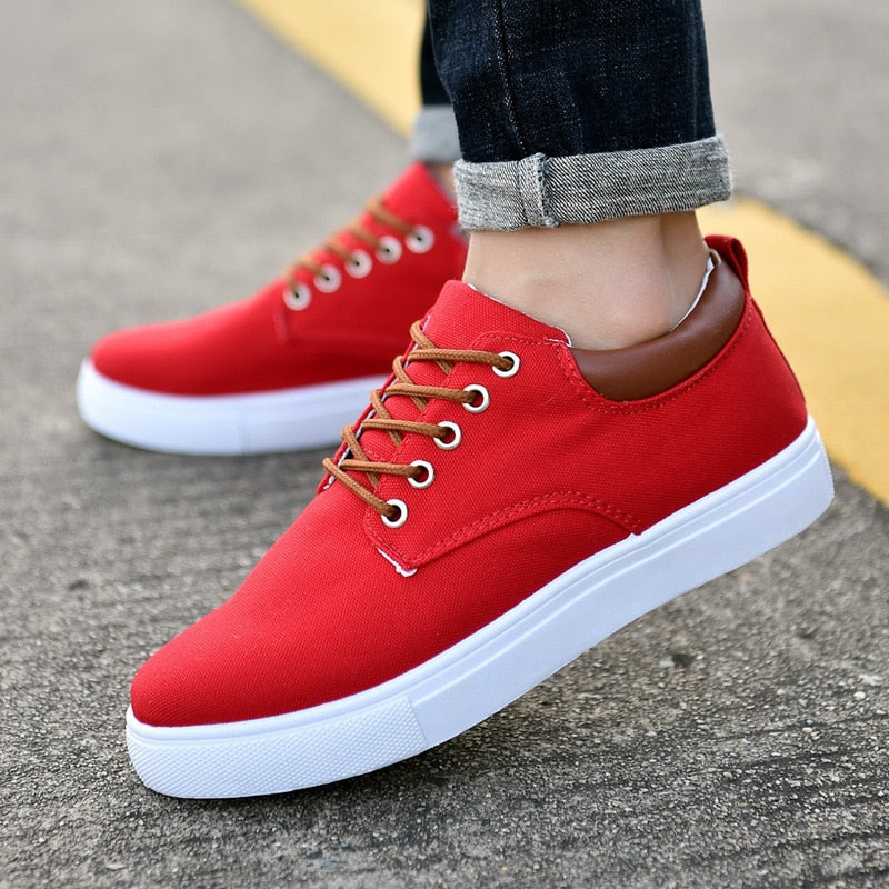 Men's Sneakers - Casual - Comfortable - Slip-On Sneakers - Men's Shoes-Chaps of London-Red-39-Chaps of London