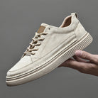 Men's Sneakers | Leather | Slip-On | Walking Shoes | Men's Shoes-Comfortable Shoes-Chaps of London-White-36-Chaps of London